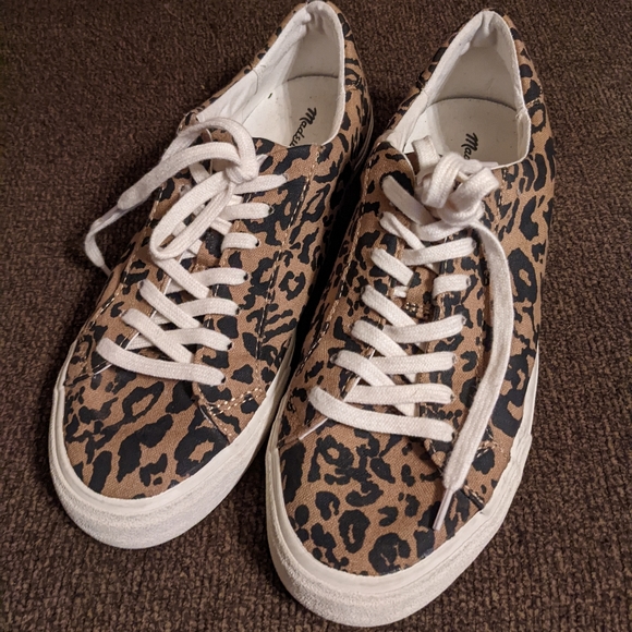 Madewell Leopard low top sidewalk sneaks - Picture 1 of 8